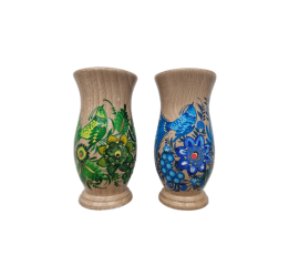 Wooden vase. Petrykivka style