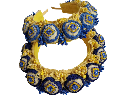 Headband. Embroidered with beads