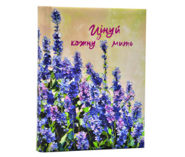 Цінуй кожну мить. Записник для тебе (недатований) Зелений з синіми квітами