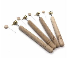 Писачок для розпису писанок воском з дерев'яною ручкою 0.2мм