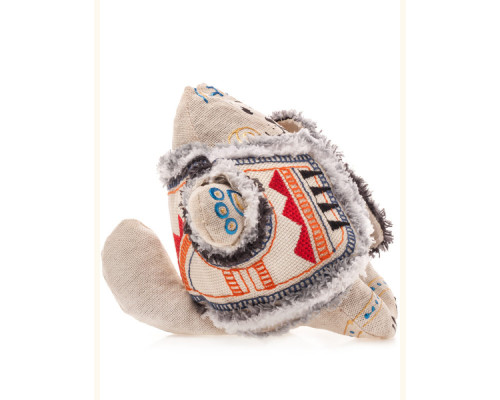 Fatty Cat in a sheepskin mantle (white)