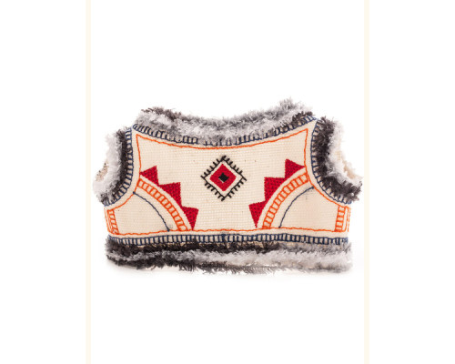 Fatty Cat in a sheepskin mantle (white)