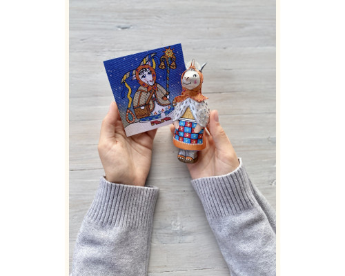 Postcard "Caroling Goat"