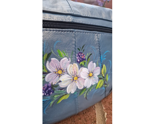 Сумка шкіряна сіра