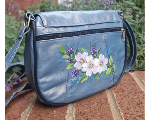 Сумка шкіряна сіра