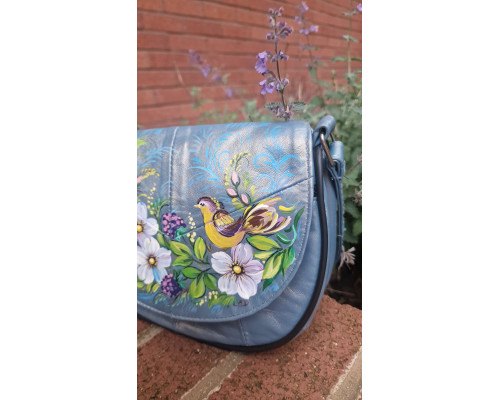 Сумка шкіряна сіра