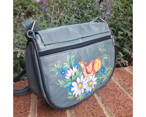 Сумка шкіряна пташки 