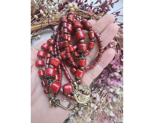 Намисто  з кераміки. Пташка