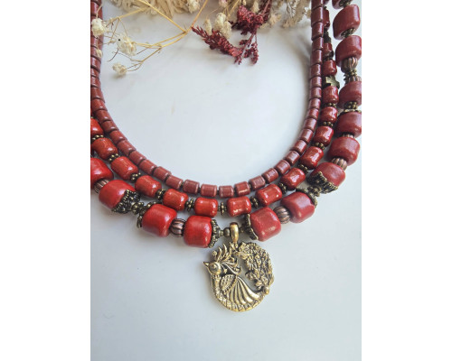 Намисто  з кераміки. Пташка